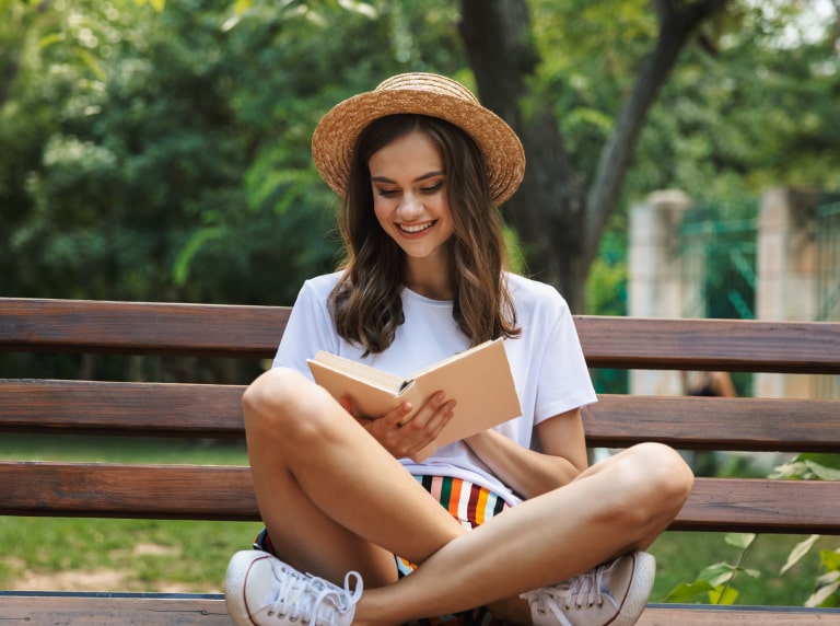 Smiling Woman with Book